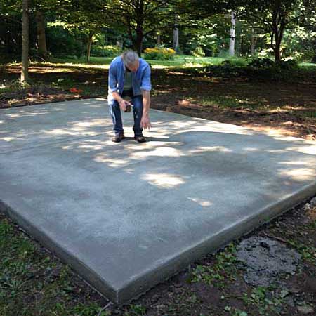 Finished cement pad
